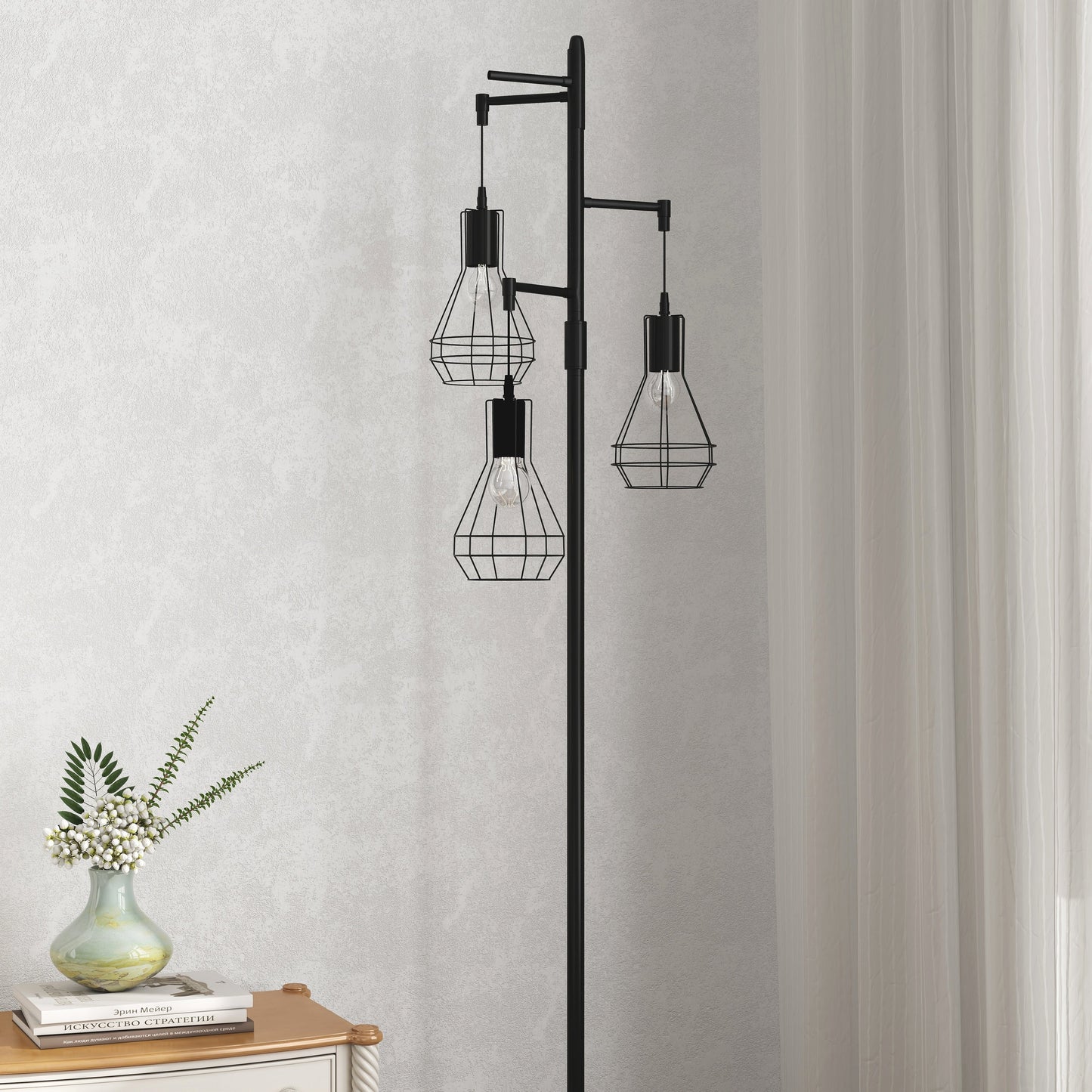 Lampada da terra industriale da fattoria, lampada alta da terra ad albero