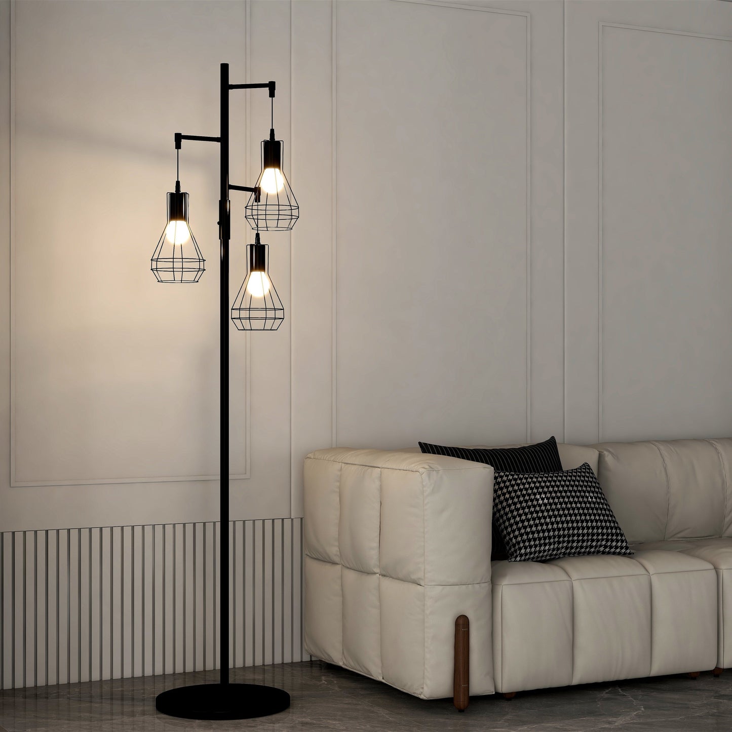 Lampada da terra industriale da fattoria, lampada alta da terra ad albero