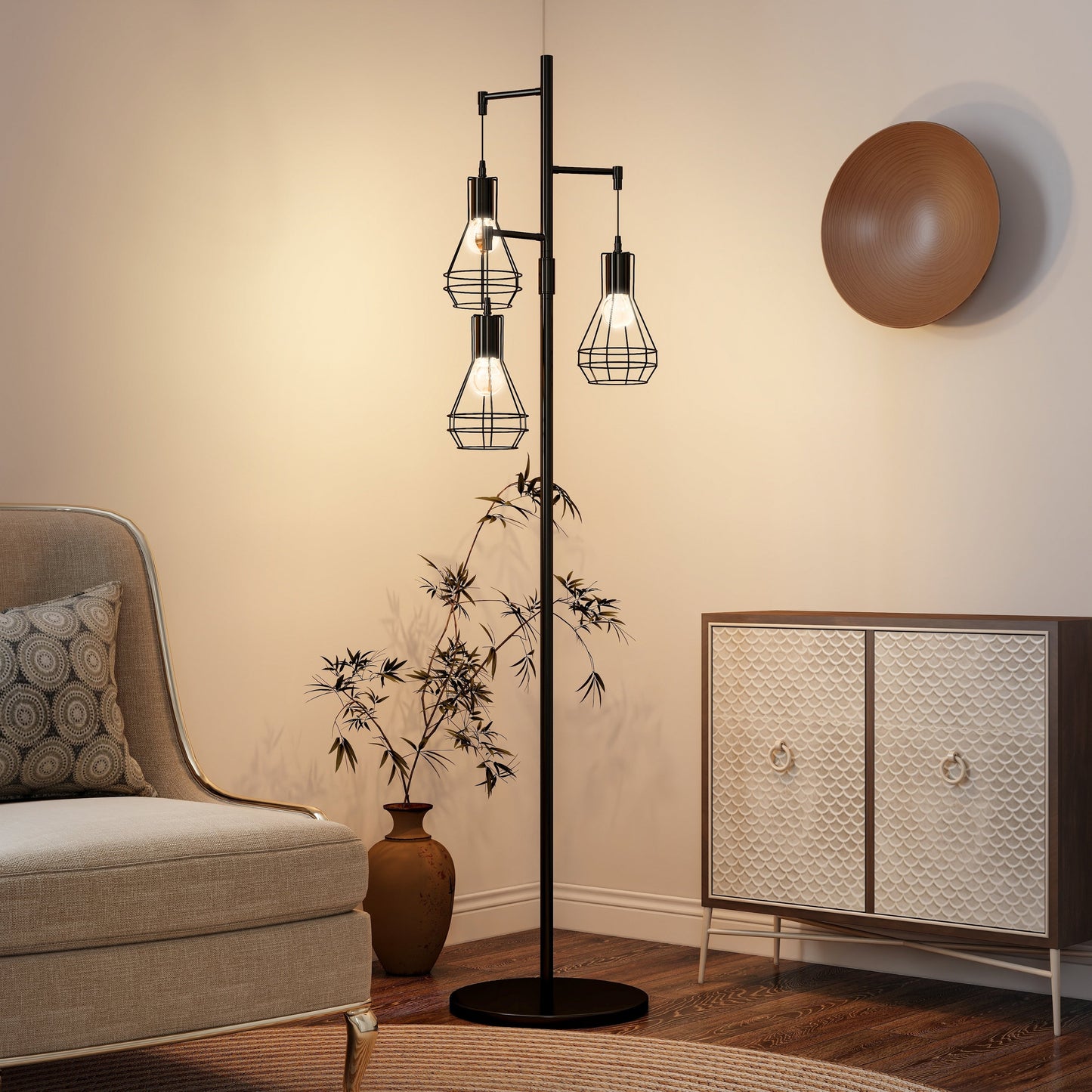 Lampada da terra industriale da fattoria, lampada alta da terra ad albero