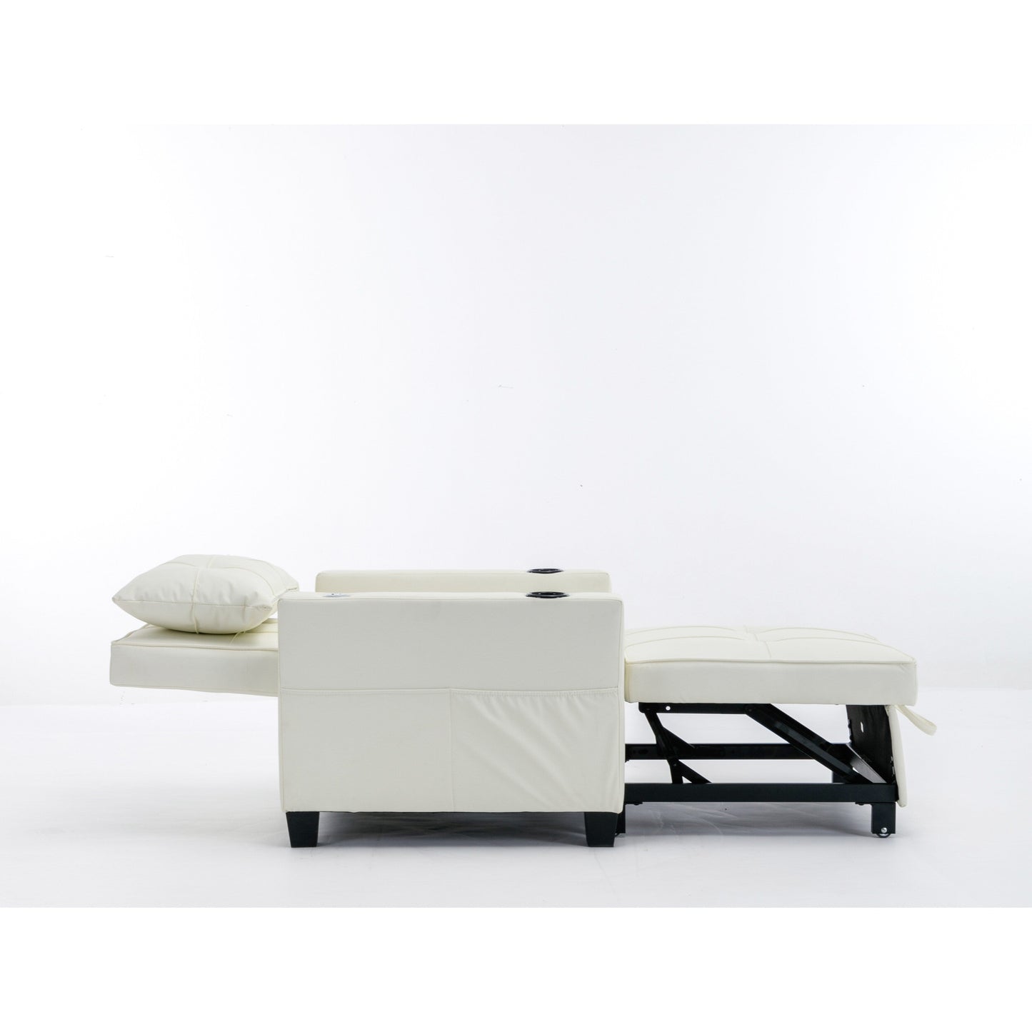 Divano letto trasformabile in similpelle con porte USB