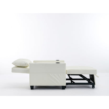 Divano letto trasformabile in similpelle con porte USB