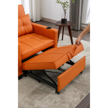 Divano letto trasformabile in similpelle con porte USB