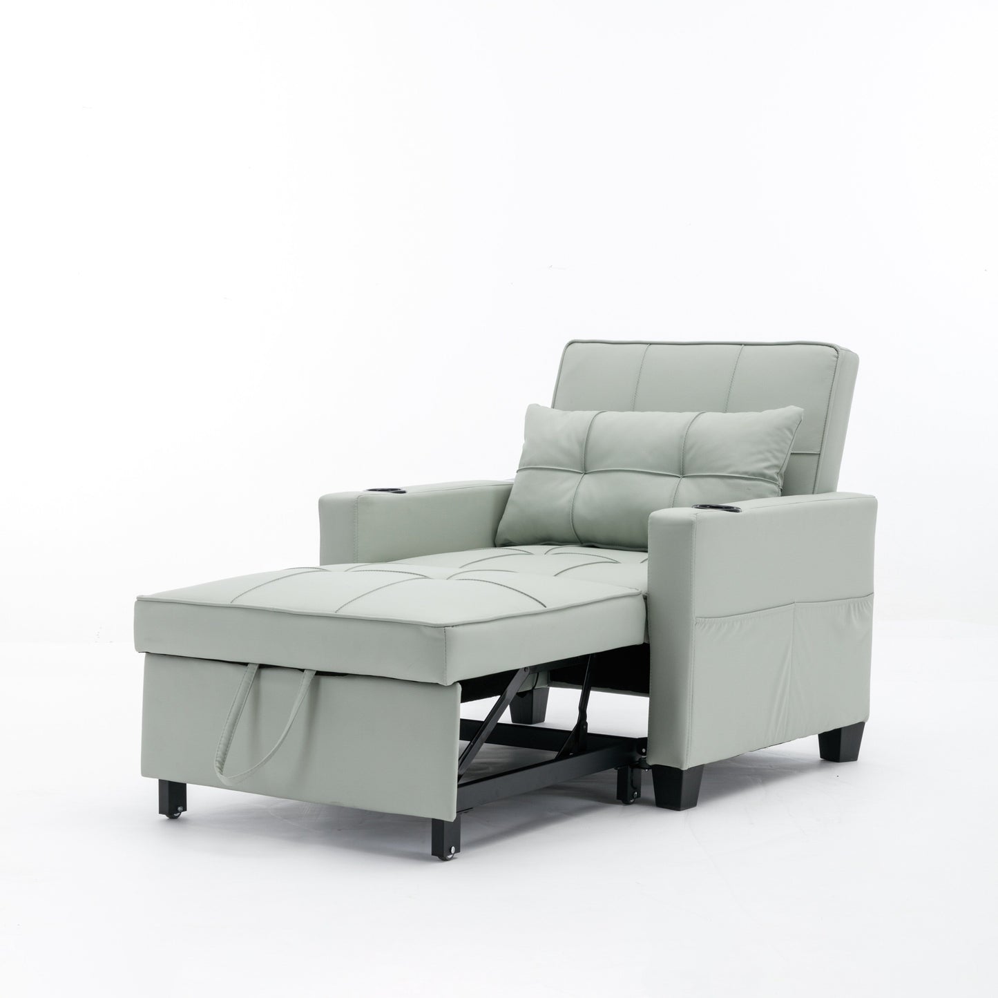 Divano letto trasformabile in similpelle con porte USB