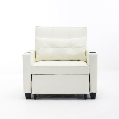 Divano letto trasformabile in similpelle con porte USB