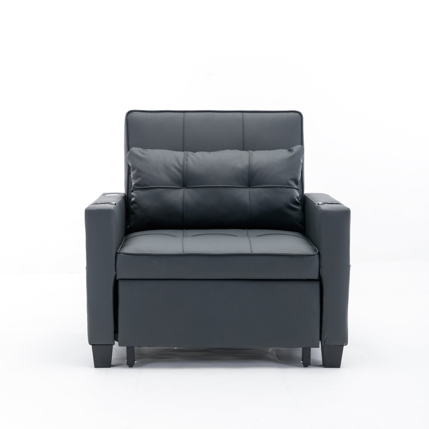 Divano letto trasformabile in similpelle con porte USB