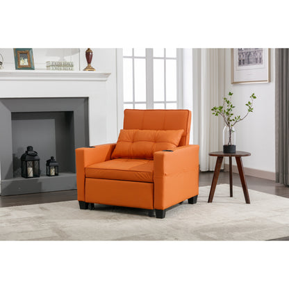 Divano letto trasformabile in similpelle con porte USB