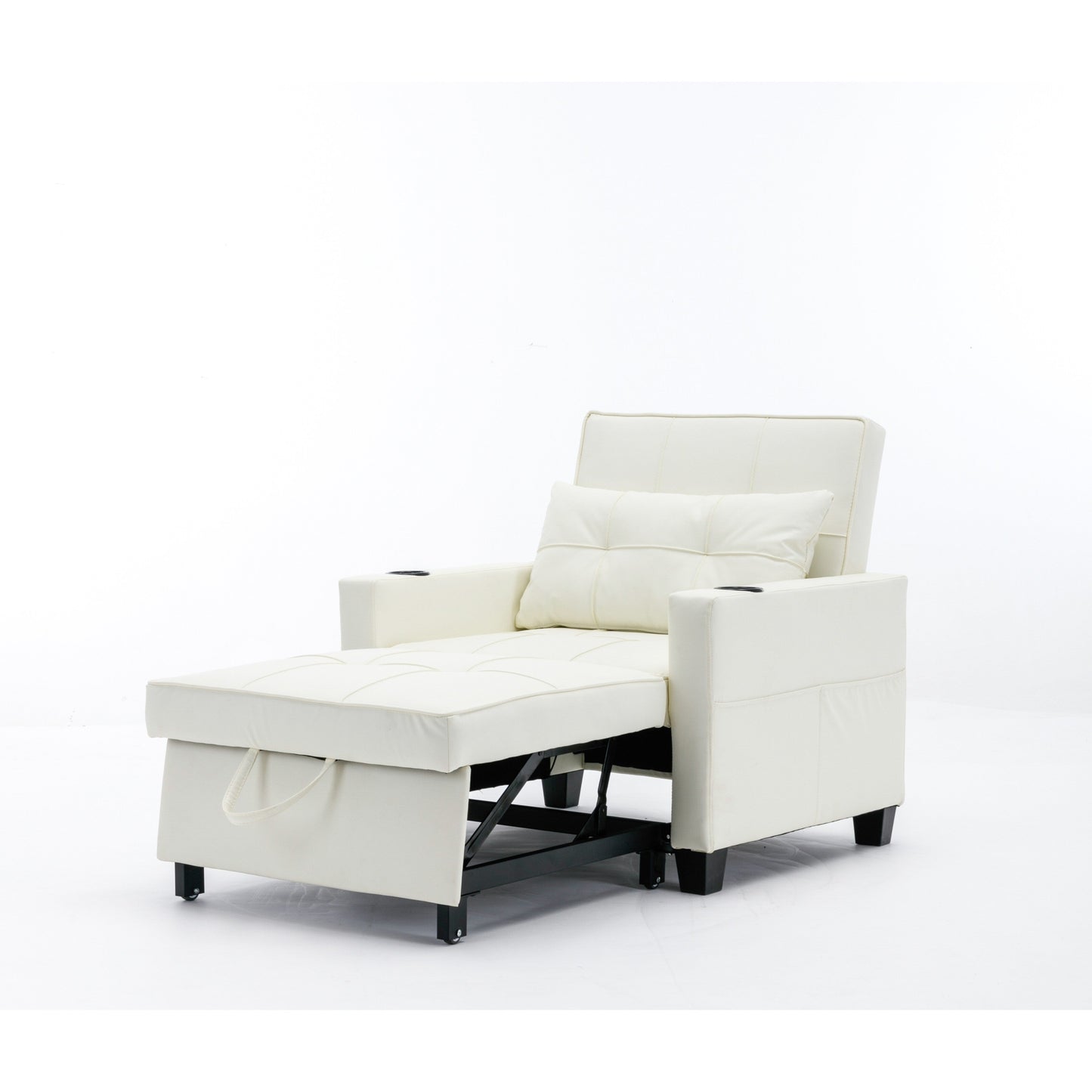 Divano letto trasformabile in similpelle con porte USB