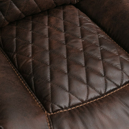 Poltrona reclinabile elettrica in pelle Ebello con comodo poggiapiedi per il soggiorno