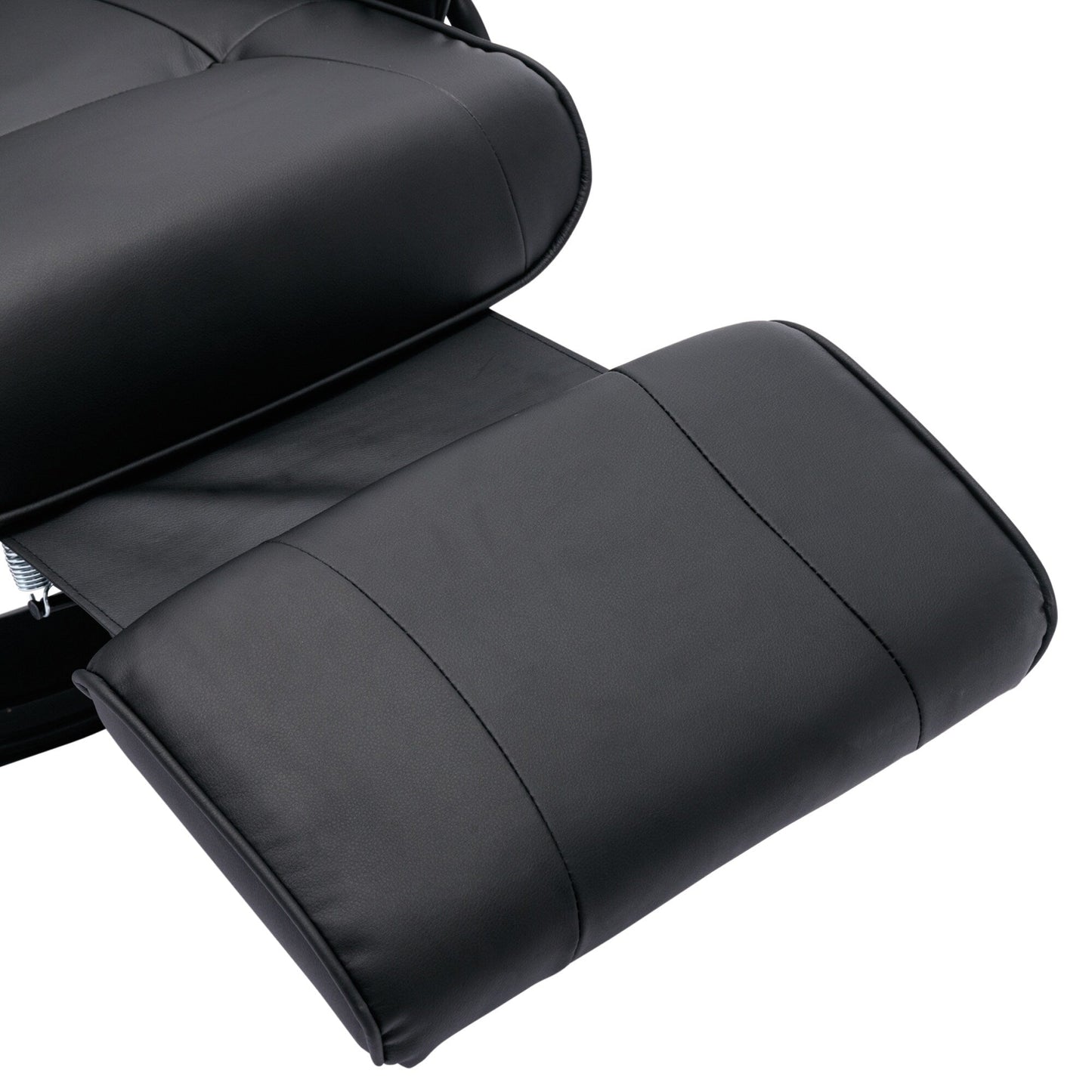 Poltrona reclinabile manuale in similpelle, girevole e regolabile con poggiapiedi - 30,70 x 34,30 x 35,00