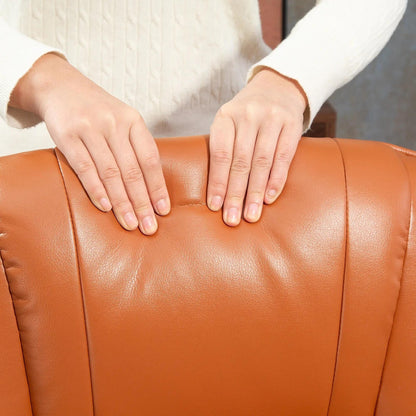 Poltrona reclinabile in similpelle, girevole con poggiapiedi e braccioli