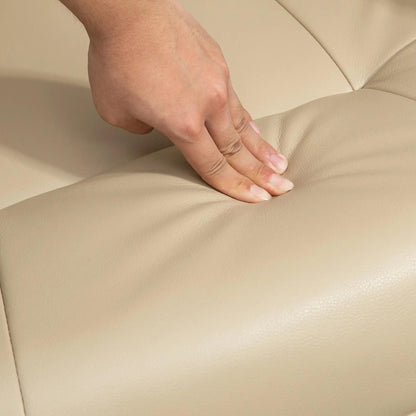 Poltrona reclinabile in similpelle, girevole con poggiapiedi e braccioli