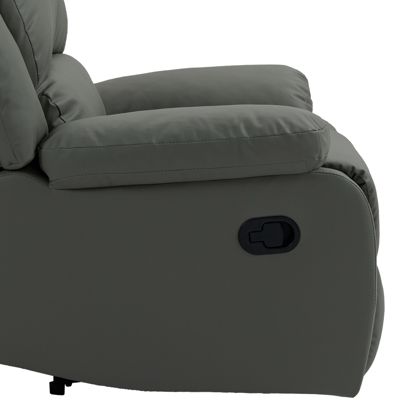 Poltrona reclinabile manuale con schienale a spinta imbottita in pelle vegana