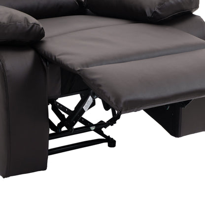 Poltrona reclinabile manuale con schienale a spinta imbottita in pelle vegana