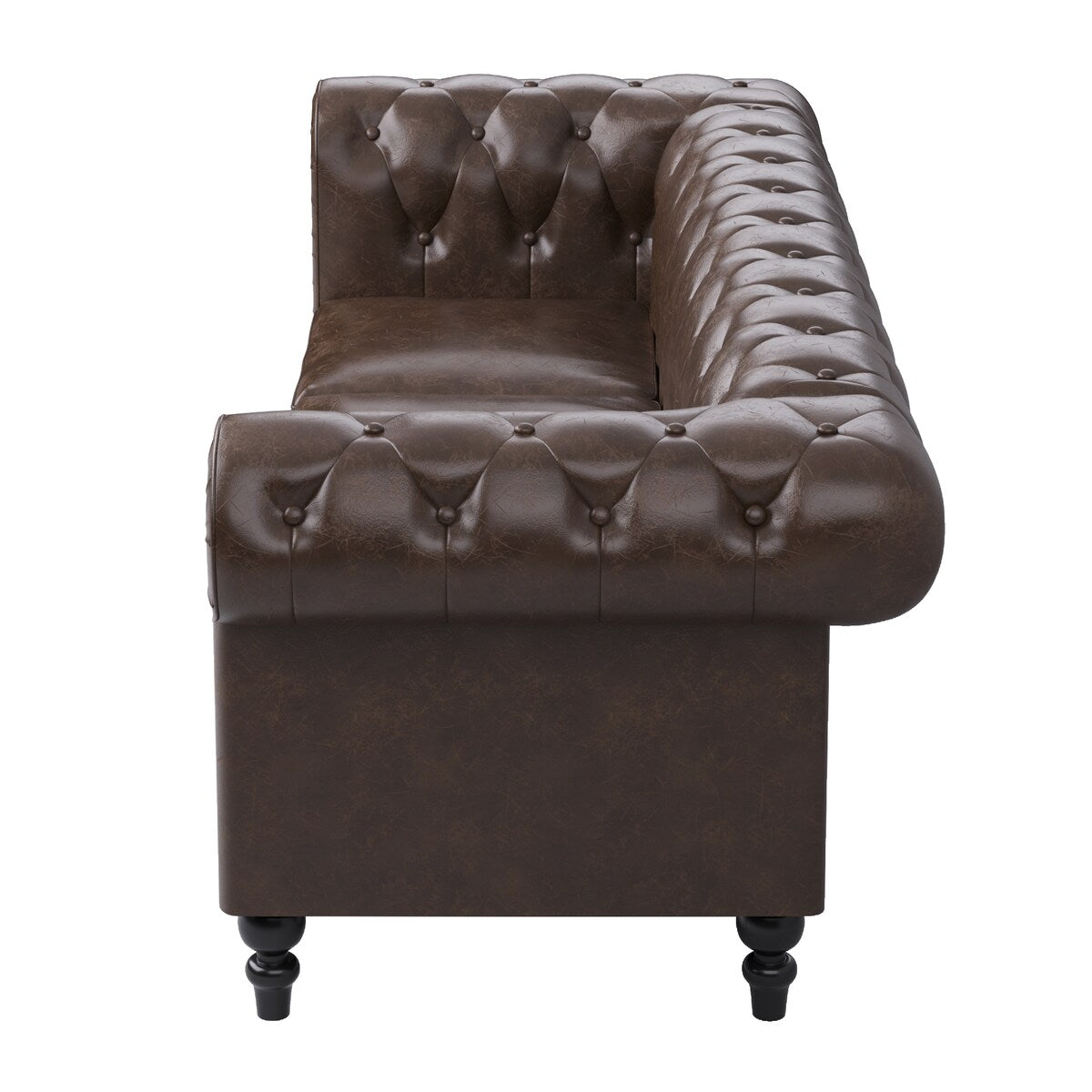 Divano Chesterfield rivestito in similpelle - 3 posti