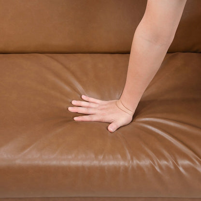 Divano letto confortevole con rivestimento in similpelle, arredamento moderno, struttura in compensato resistente, elegante chaise longue - 2 posti