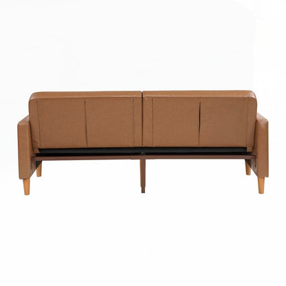 Divano letto confortevole con rivestimento in similpelle, arredamento moderno, struttura in compensato resistente, elegante chaise longue - 2 posti