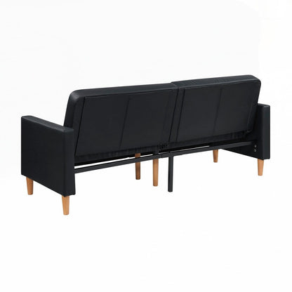 Divano letto confortevole con rivestimento in similpelle, arredamento moderno, struttura in compensato resistente, elegante chaise longue - 2 posti