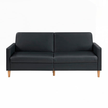 Divano letto confortevole con rivestimento in similpelle, arredamento moderno, struttura in compensato resistente, elegante chaise longue - 2 posti