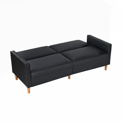 Divano letto confortevole con rivestimento in similpelle, arredamento moderno, struttura in compensato resistente, elegante chaise longue - 2 posti