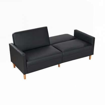 Divano letto confortevole con rivestimento in similpelle, arredamento moderno, struttura in compensato resistente, elegante chaise longue - 2 posti