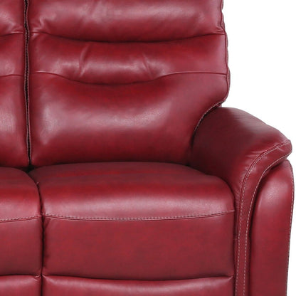 Divano reclinabile elettrico imbottito Favara 84, rosso