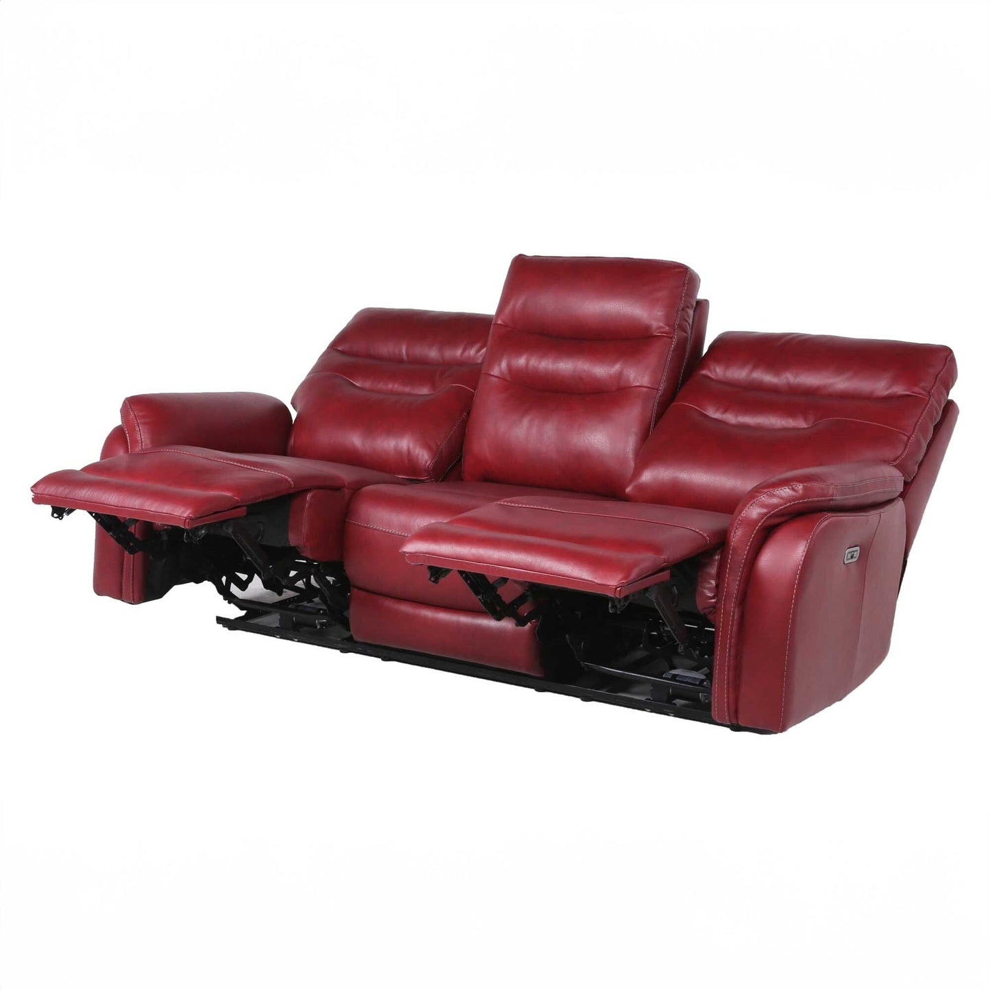 Divano reclinabile elettrico imbottito Favara 84, rosso