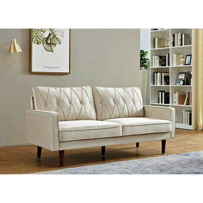 Divano Feemster 69.3 con schienale imbottito in velluto largo