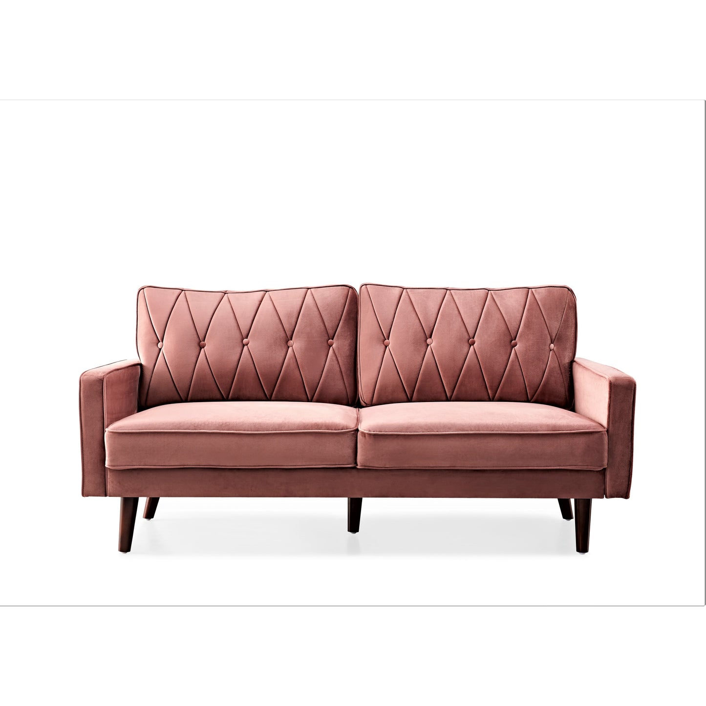 Divano Feemster 69.3 con schienale imbottito in velluto largo