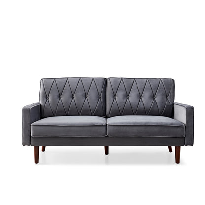 Divano Feemster 69.3 con schienale imbottito in velluto largo