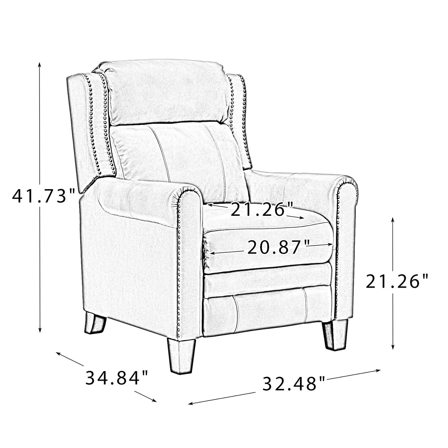 Set di 2 poltrone reclinabili manuali Felisa 32.48 Wide in vera pelle
