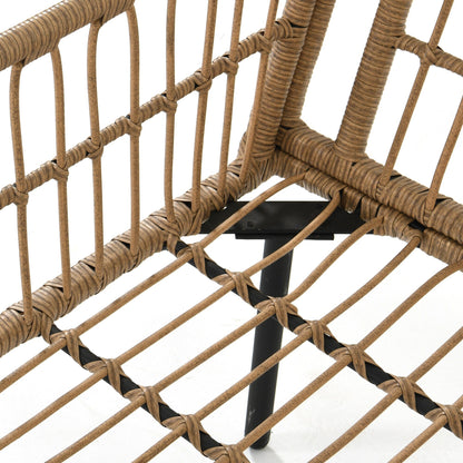 Set da conversazione per patio esterno Moasis da 4 pezzi, divano componibile in vimini, divano a L con tavolino da caffè