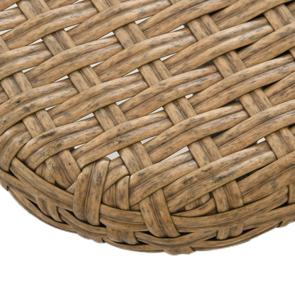 Set da conversazione per patio esterno Moasis da 4 pezzi, divano componibile in vimini, divano a L con tavolino da caffè