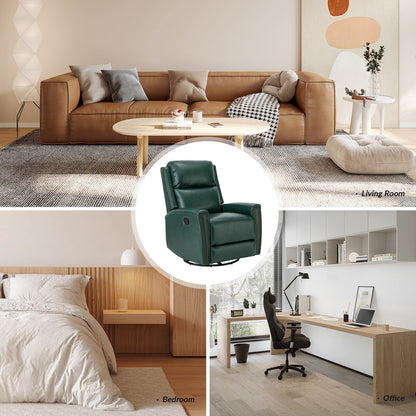 Poltrona reclinabile girevole Fiacro 30.31Wide Modern in vera pelle con schienale alto e finiture con borchie