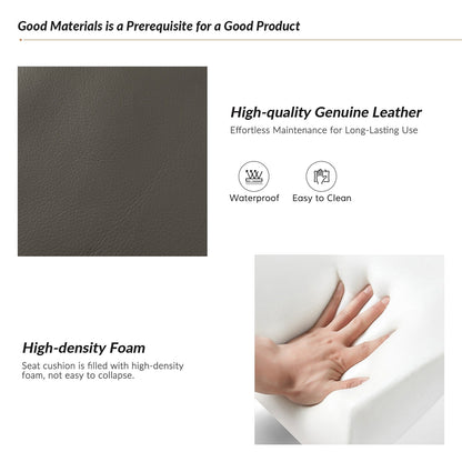 Poltrona reclinabile girevole Fiacro 30.31Wide Modern in vera pelle con schienale alto e finiture con borchie