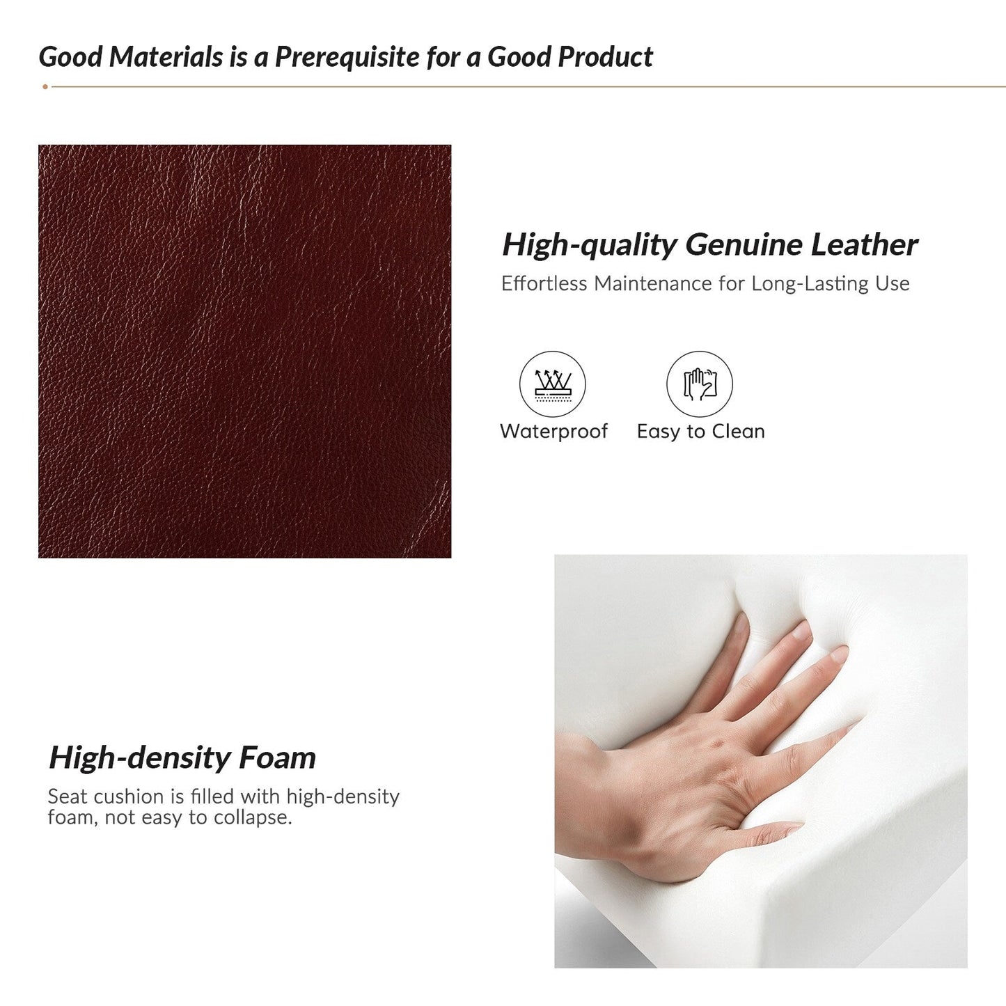 Poltrona reclinabile girevole Fiacro 30.31Wide Modern in vera pelle con schienale alto e finiture con borchie