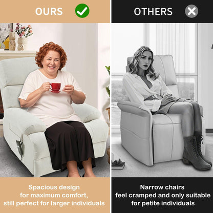 Poltrona reclinabile elettrica in flanella con tasca laterale