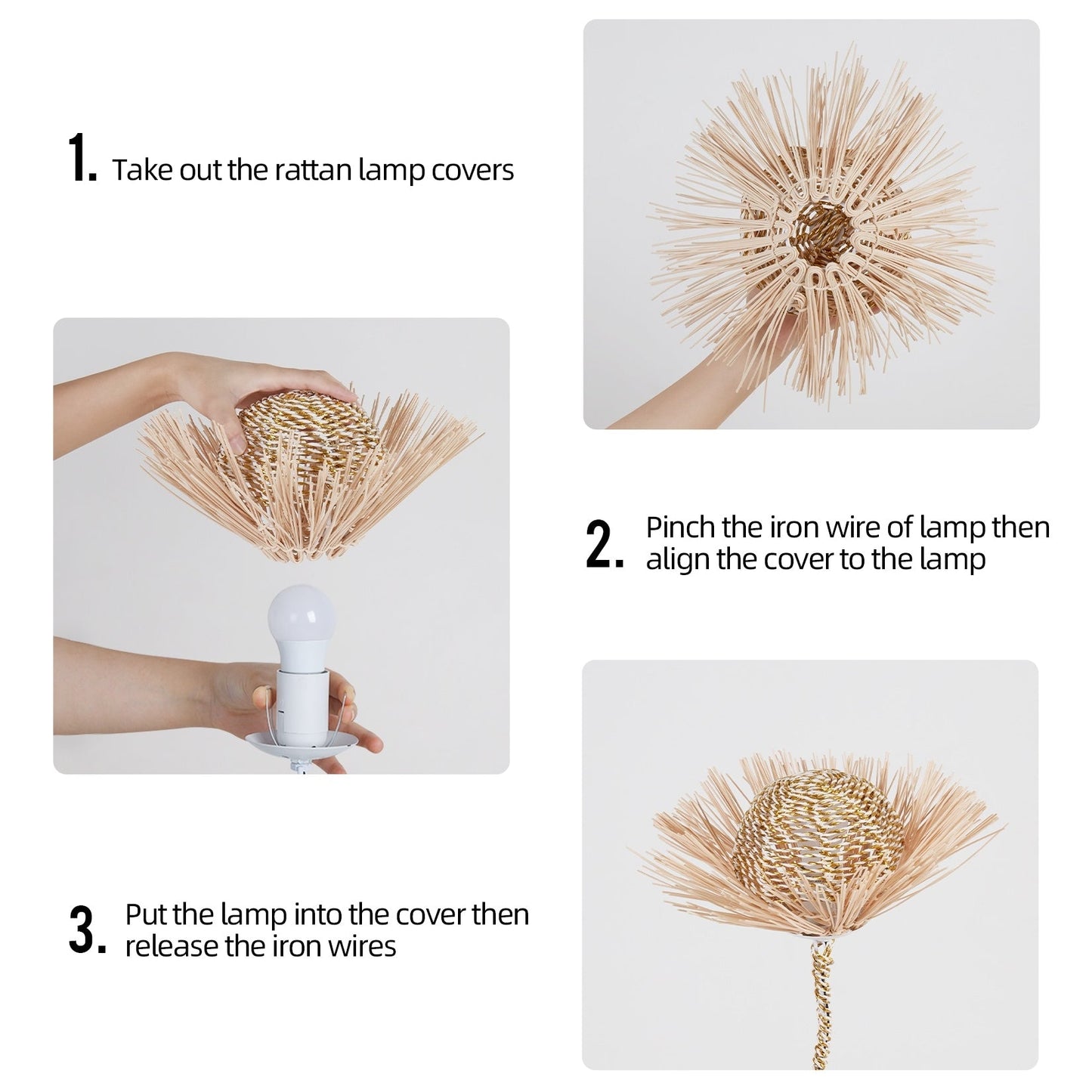 Lampada da terra pastorale con luce notturna a LED in rattan intrecciato a mano - 27,9 cm di larghezza x 130 cm di altezza