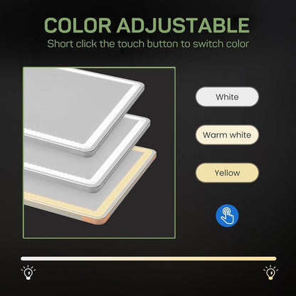 Specchio da terra con luce LED, specchio a figura intera 64 x 21 con supporto, specchio sospeso, specchio da parete, specchio a figura intera