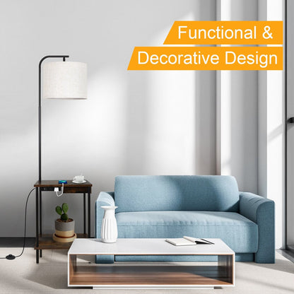 Lampada da terra da 62 pollici con scrivania portariviste - Stile cassetto