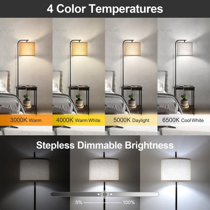 Lampada da terra da 62 pollici con scrivania portariviste - Stile cassetto