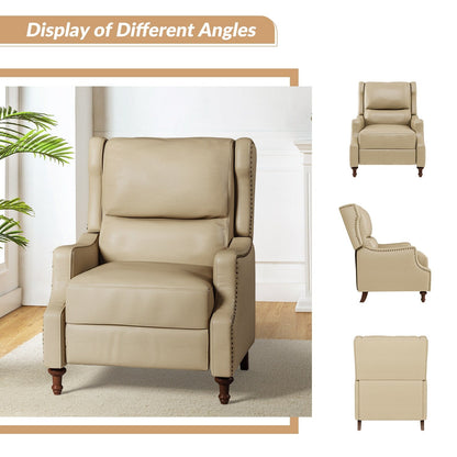 Poltrona reclinabile Florens in vera pelle con finiture a borchie di HULALA HOME