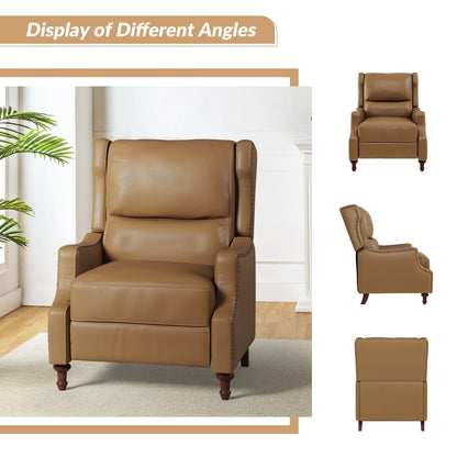 Poltrona reclinabile Florens in vera pelle con finiture a borchie di HULALA HOME