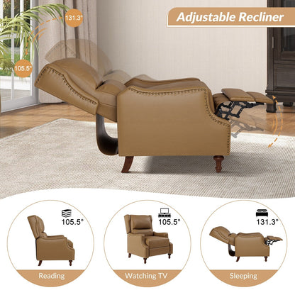 Poltrona reclinabile Florens in vera pelle con finiture a borchie di HULALA HOME