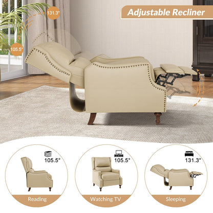 Poltrona reclinabile Florens in vera pelle con finiture a borchie di HULALA HOME