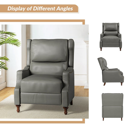 Poltrona reclinabile Florens in vera pelle con finiture a borchie di HULALA HOME