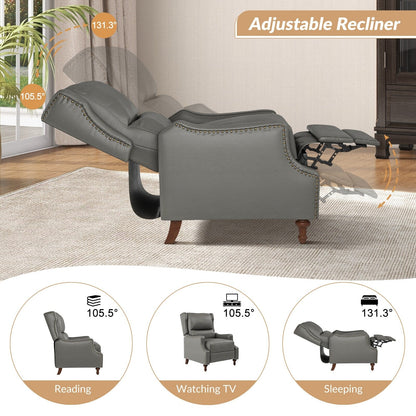 Poltrona reclinabile Florens in vera pelle con finiture a borchie di HULALA HOME