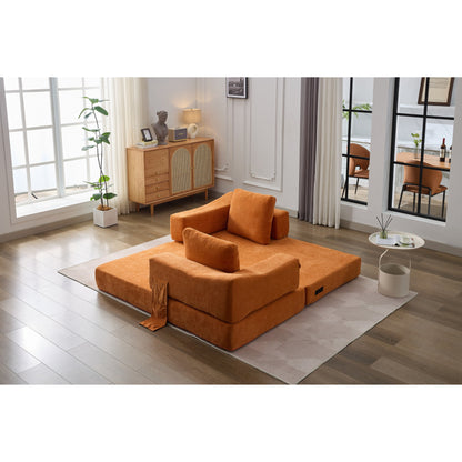 Divano letto e divano da terra pieghevole con schienale rimovibile, tessuto ciniglia, perfetto per soggiorno e camera da letto