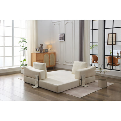 Divano letto e divano da terra pieghevole con schienale rimovibile, tessuto ciniglia, perfetto per soggiorno e camera da letto