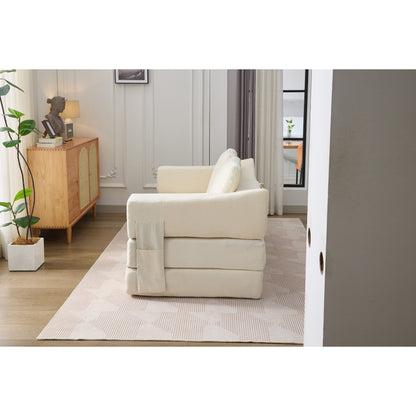 Divano letto e divano da terra pieghevole con schienale rimovibile, tessuto ciniglia, perfetto per soggiorno e camera da letto