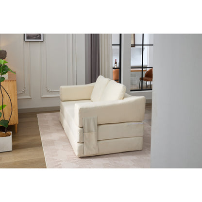 Divano letto e divano da terra pieghevole con schienale rimovibile, tessuto ciniglia, perfetto per soggiorno e camera da letto